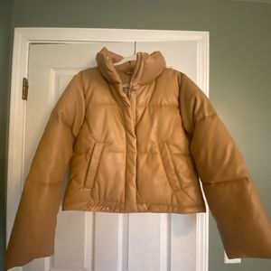 Abercrombie & Fitch Vegan Leather Mini Puffer